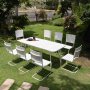 Holmsund fdevaregruppe; Bord 180x80 cm med 8 stole - hvid