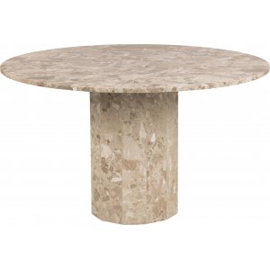 Pegani rundt spisebord Ø130 cm beige marmorsten Pegani rundt spisebord Ø130 cm beige marmorsten