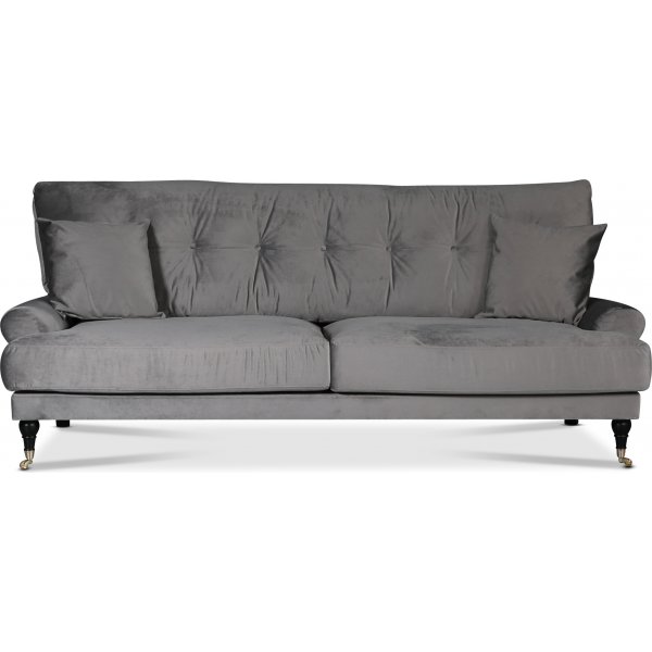 Adena 3-personers sofa - Slvgr fljl + Mbelfdder