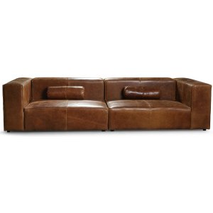 Madison 3-personers sofa 300 cm - Anilinlder cognac