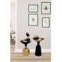 Kalk sidebord st 46/56 cm - Sort/guld