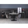 Plaza spisegruppe, marmorbord med 4 Plaza fljlstole - Gr / Krom / sort