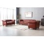 Chesterfield sofa 2-personers i brun PU