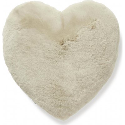 Fluffy hjerteformet pyntepude Beige - 45 x 45 cm