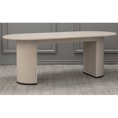 Oliver ovalt spisebord i hvidmalet 200x90 cm