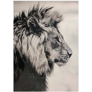 Løve maleri - Sort/hvid
