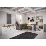 Nola kbmandsdisk 134 x 38,5 x 78,5 cm - Hvid/beige