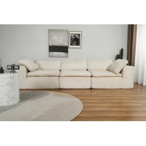 Modulsofa 320 cm i beige fløjlsbukser - Vera Modulsofa 320 cm i beige fløjlsbukser - Vera