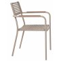 Udendrsgruppe: 4 stole og spisebord 122 beige - Merca/Pino