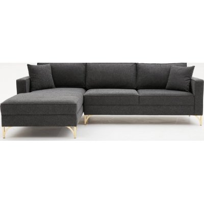 Berlin divan sofa - antracit/guld