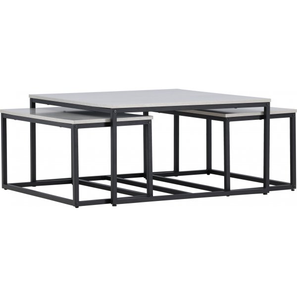 Solna sofabord 80/38 x 80/73 cm - Gr/sort
