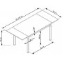 Aldona spisebord 96-142 cm - Hvid/krom