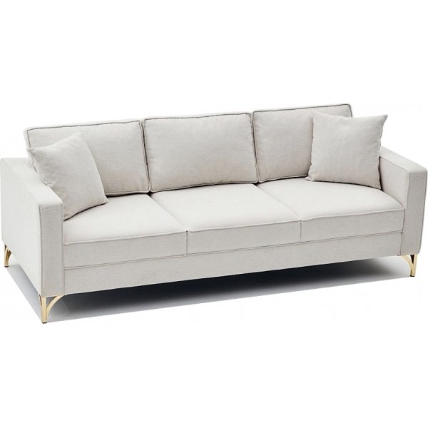 Berlin 3-personers sofa - Creme hvid/guld