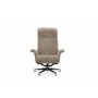 Ulla lnestol med fodskammel i freskind - Beige / Whitewash / Krom
