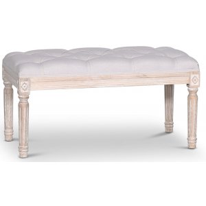 Cholet bænk Bredde 80 cm - Antik finish / Hør + Møbelplejesæt til tekstiler Cholet bænk Bredde 80 cm - Antik finish / Hør + Møbelplejesæt til tekstiler