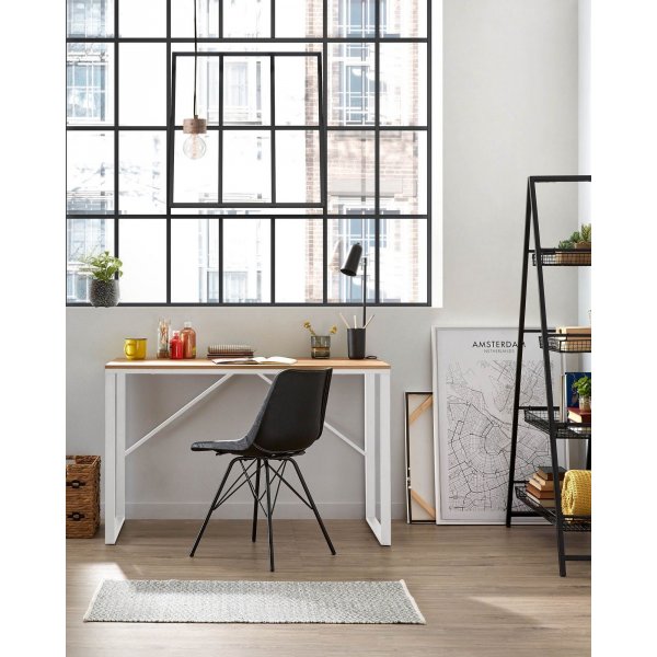 Landi skrivebord 120x60 cm - Hvid/eg