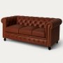 Chesterfield Old England 3-personers sofa - antikbehandlet lder
