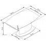 Leslie udtrkkeligt ovalt spisebord 160-250 cm - Hvid/sort