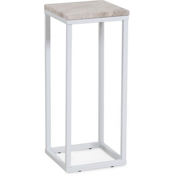 Accent sengebord/piedestal 65 - Hvid / beige