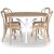 Troms spisebordsst; rundt spisebord Hvid / Eg med 4 stk. Danderyd No.18 spisebordsstole Whitewash