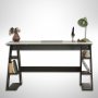 Lungo skrivebord 140 x 60 cm - Antracit/hvid