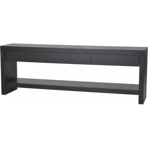Astin konsolbord 200 cm med skuffer - Sort askefinr