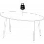 Oslo spisebord 160 x 80 cm - Hvid/sort