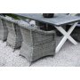 Oxford udendrs spisegruppe; gr/hvid bord 220 cm inkl. 6 Mercury lnestole gr syntetisk rattan