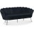 Kingsley 3-personers sofa i fløjl - sort / krom + Møbelfødder