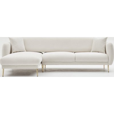Simena divan sofa venstre - Creme hvid/guld