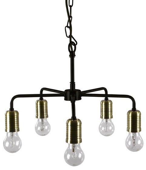 Loftslampe Down - Sort / Messing