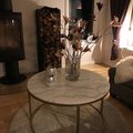 Kundebillede Accent sofabord rund 85 - Hvid marmor / Messingsfarvet