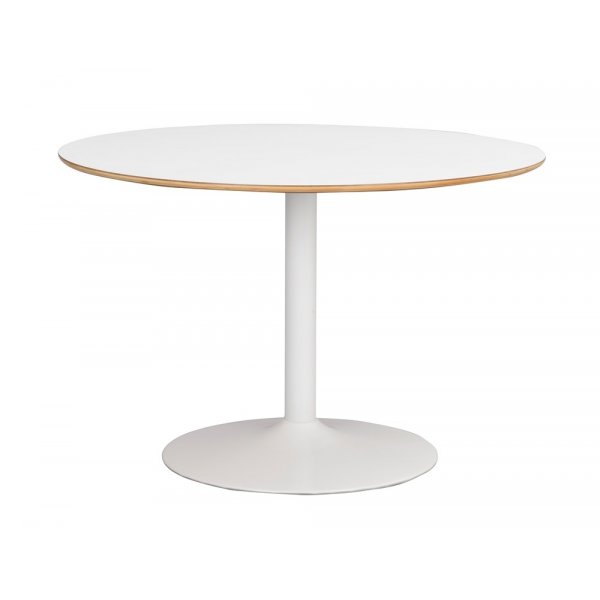 Bailey spisebord rundt - Hvid - laminat trompetfod
