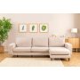 Berlin divan sofa med metal ben hjre - Creme