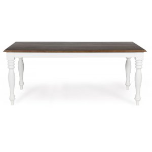 New England spisebord - Hvid/Brunbejds + Pletfjerner til møbler