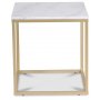 Accent sofabord 50 - Hvid marmor / mat messing