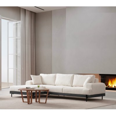 Eti divan sofa venstre - Hvid/sort