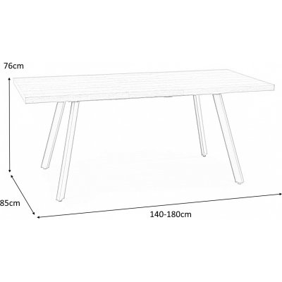 Gladwyn spisebord med butterfly udtrk 140-180 cm - Eg/sort