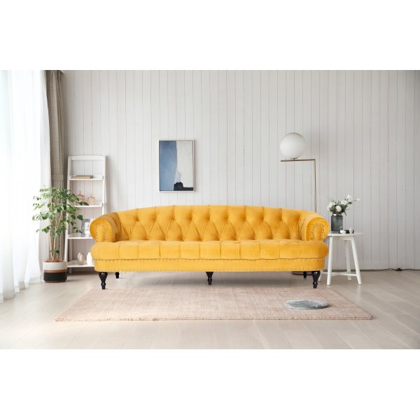 Oxford deluxe 3-personers chesterfield - Lvegul (fljl)