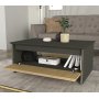 Digt sofabord 90 x 60 cm - Antracit/valnd