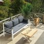 Kappis 3-personers udendrs sofa - Hvid/antracit