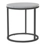 Accent rundt lampebord D50 cm - Hvid marmor / sort understel