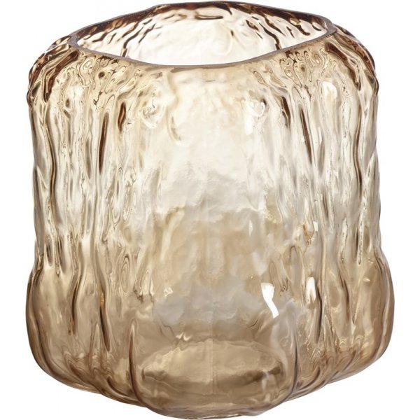 Heli vase/lyslygte 15 x 17 cm - Brun