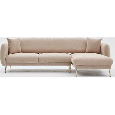 Simena divan sofa hjre - Beige/guld