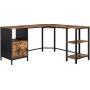 Rami hjrne skrivebord med skuffe 137/150 x 50 cm - Brun/sort