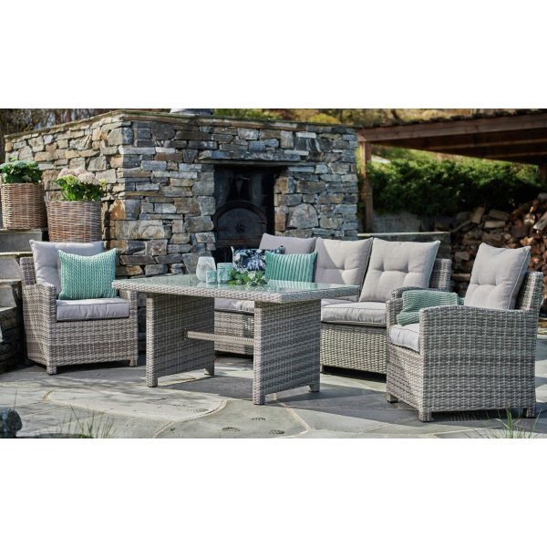 Moreno udendrs mbelst - Lysegr polyrattan