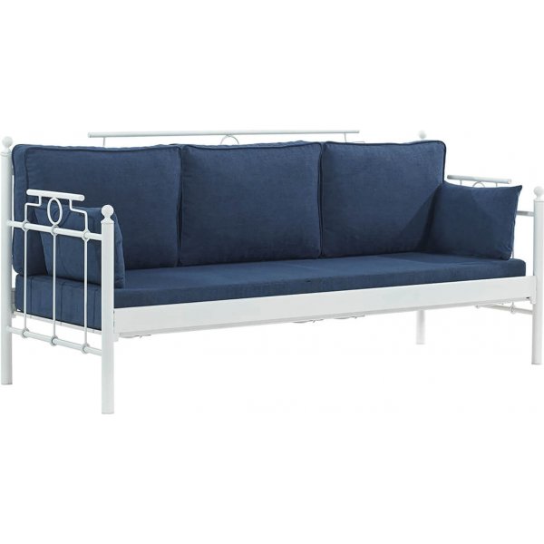 Hampus 3-personers udendrs sofa - Hvid/bl + Tekstilrensning til mbler