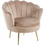 Kingsley lnestol - mrk beige fljl / Messing