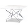 Terrazzo sofabord 75x75cm - Bianco Terrazzo & understel Star krom