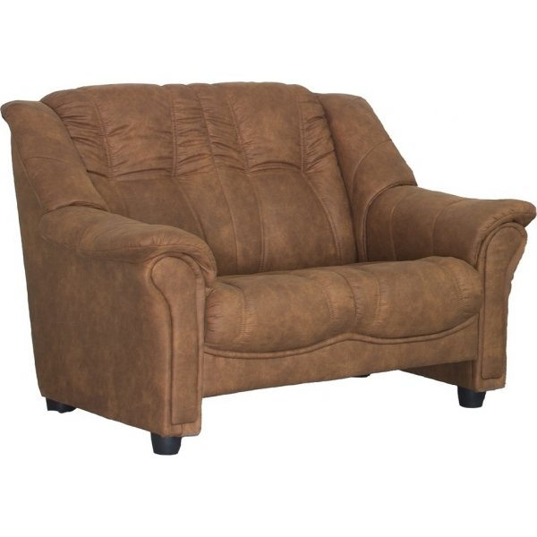 Rom 2-personers sofa i brunt mikrofiberstof